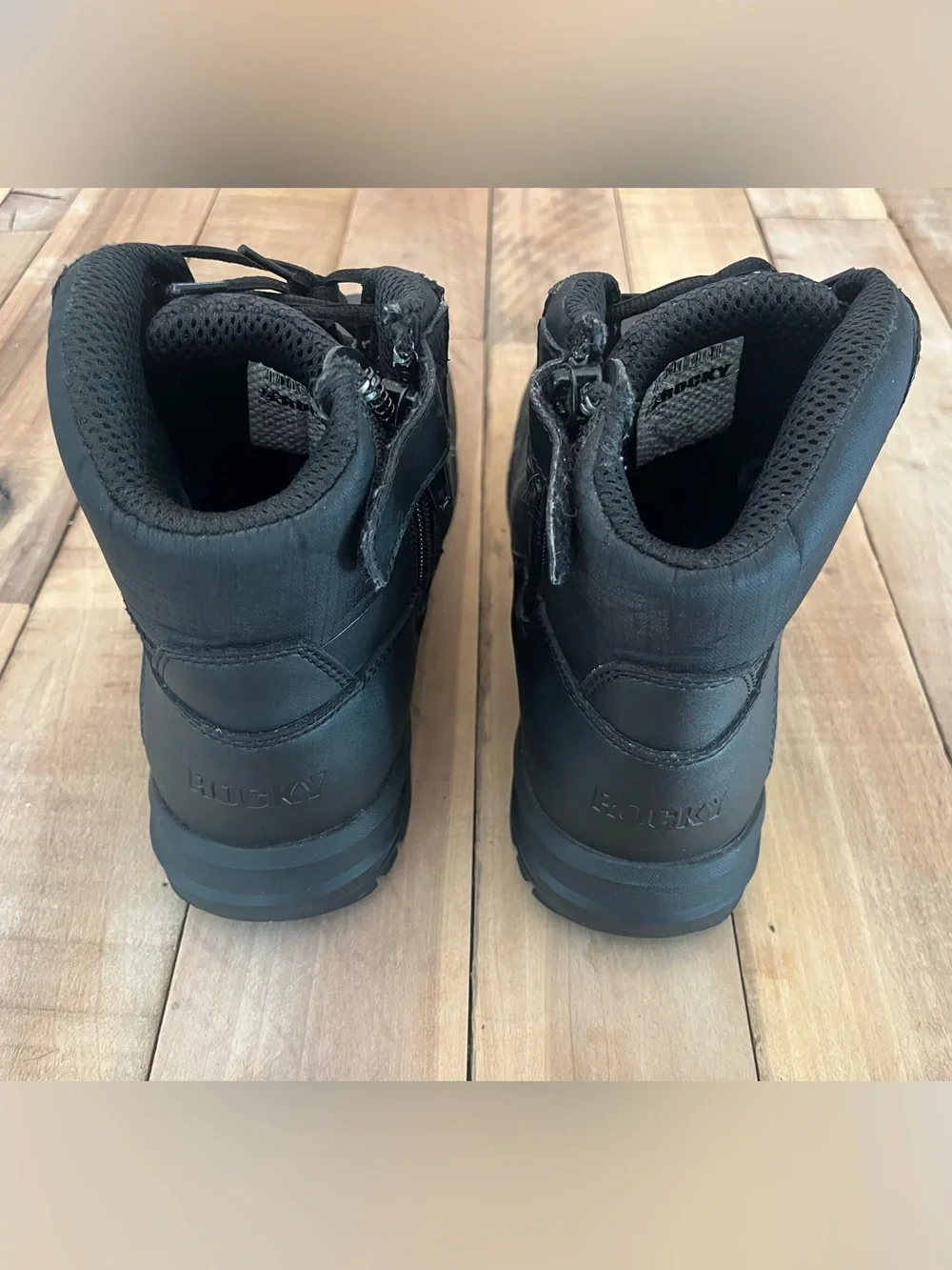 Rocky RKD0104 Cadet 6”  Black Leather Lace-Up Tactical Boots W Side Zip Size 13W